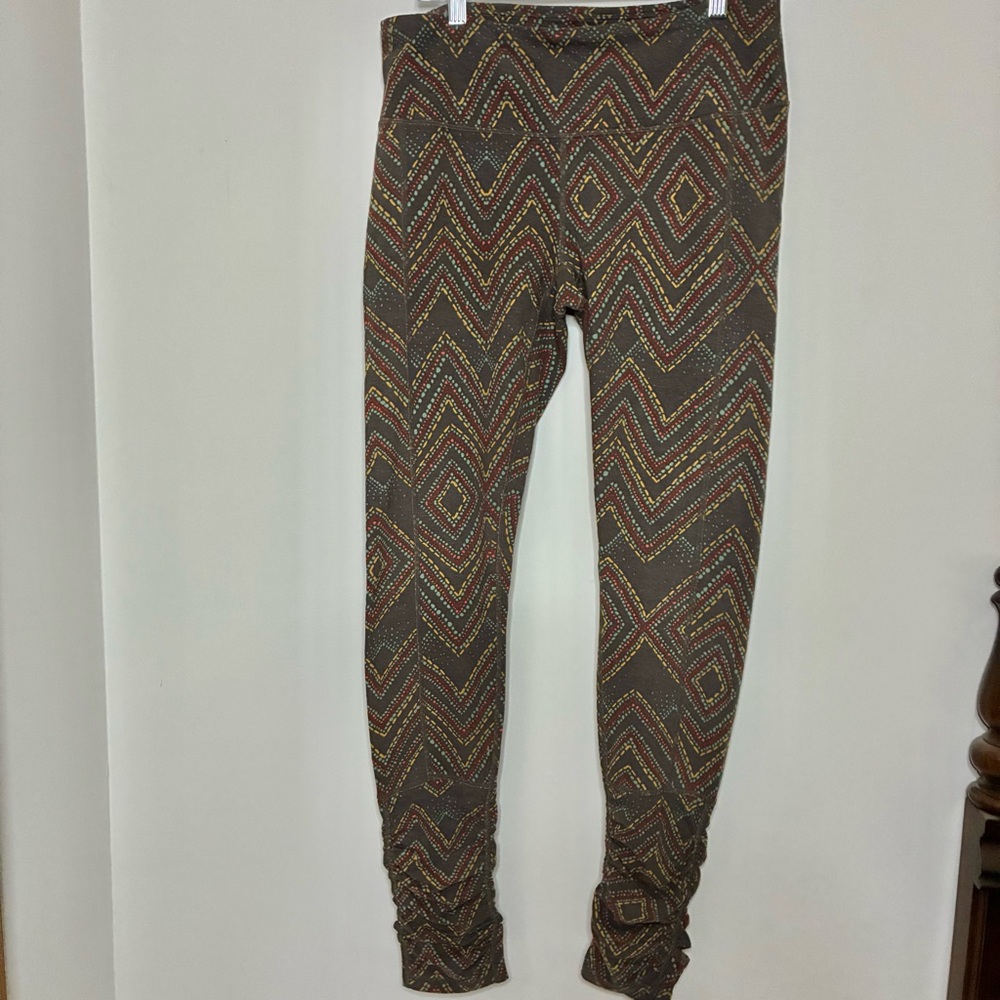 Prana Serafina Legging Rusted Roof Print Hemp Cotton Stretch Size L NWT